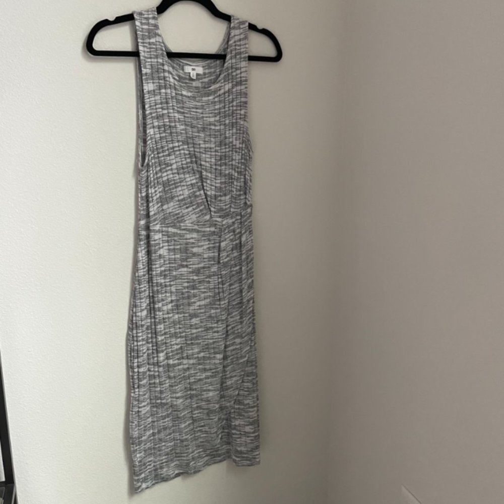 Like New BP Gathered Waist Midi Dress Medium Grey Heather